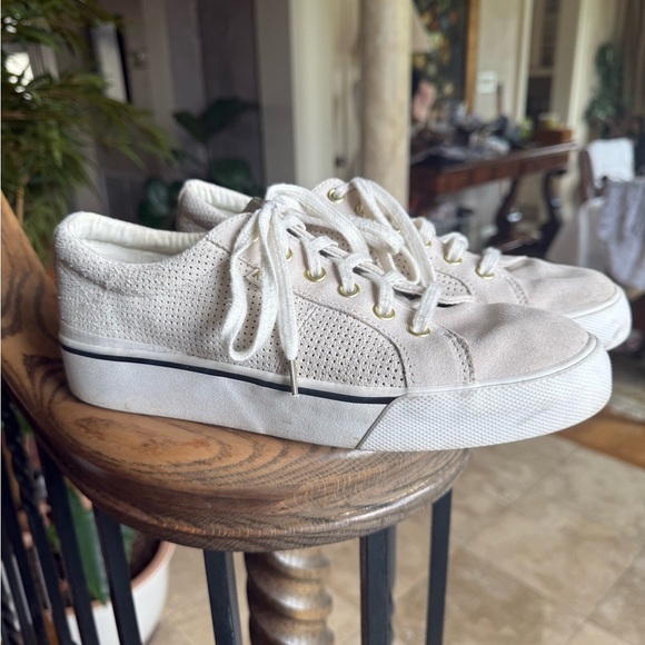 KEDS ladies JUMPKICK perforated low top sneaker beige/suede 9.5 WH65063 - Picture 5 of 11